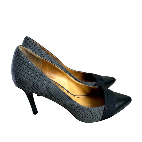 Audrey Brooke Shoes - Audrey Brook Abbie Pump Heels in Gray Pebbled Suede